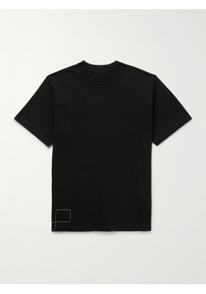 Sacai - WTAPS® Embroidered Logo-Print Cotton-Jersey T-Shirt - Men - Black - 1