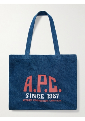 A.P.C. - Diane Printed Organic Denim Tote - Men - Blue