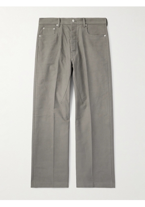 Rick Owens - Geth Wide-Leg Brushed Organic Cotton-Twill Trousers - Men - Gray - UK/US 29