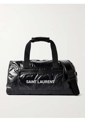 SAINT LAURENT - Logo-Print Glossed Nylon-Ripstop Duffle Bag - Men - Black