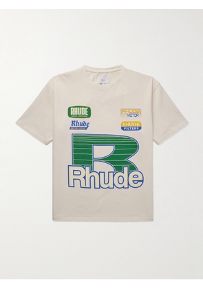 Rhude - Roadway Racing Printed Cotton-Jersey T-Shirt - Men - White - XS