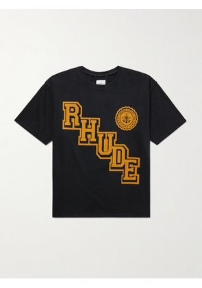 Rhude - Logo-Print Cotton-Jersey T-Shirt - Men - Black - XS