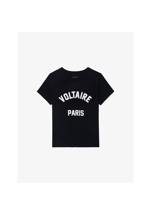 Womens Zadig&Voltaire Alys Brand-Appliqué Cotton-Jersey T-Shirt