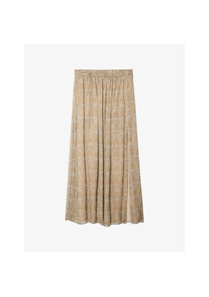 Womens Zadig&Voltaire Jady Metallic-Stripe Chiffon Maxi Skirt
