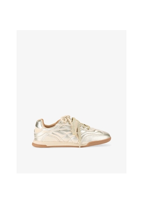 Womens KG Kurt Geiger Levon Metallic Faux-Leather Low-Top Trainers