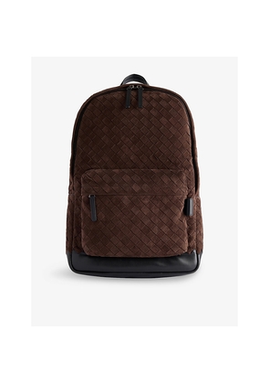 Mens Bottega Veneta Intrecciato Suede Backpack