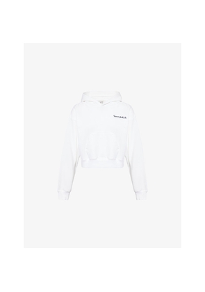 Womens Sporty & Rich Logo-Print Relaxed-Fit Cotton-Blend Hoody