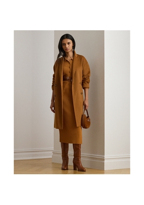 Double-Breasted Wool-Blend Cocoon Coat