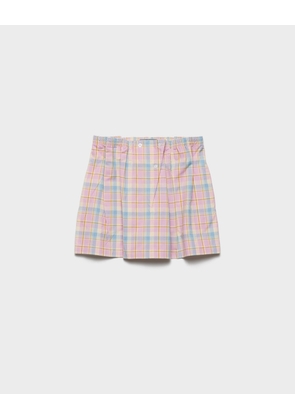 Checked cotton miniskirt
