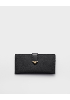 Large Saffiano and leather wallet