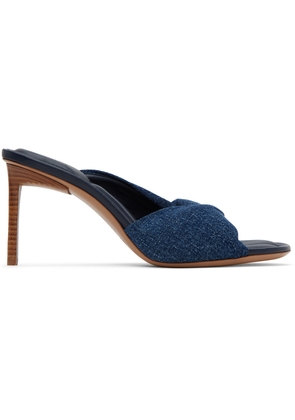 JACQUEMUS Blue Le Raphia 'Les Mules Bagnu' Heeled Sandals