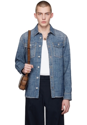 Bottega Veneta Indigo Textured Denim Shirt