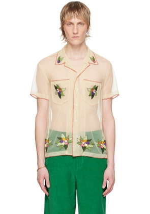 Bode Off-White Embroidered Suncherry Shirt