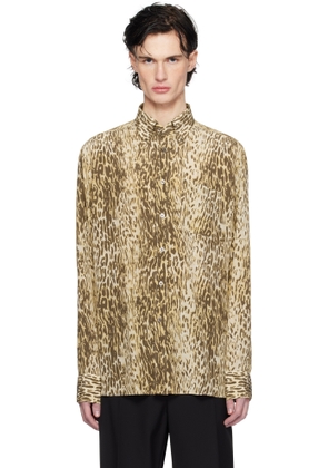 TOM FORD Brown 70's Animalier Fluid Fit Shirt