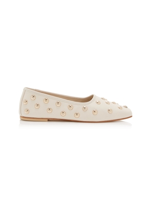 FRĒDA SALVADOR - Jessie Studded Leather Ballet Flats - White - US 7 - Moda Operandi