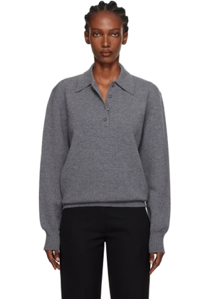 Róhe Gray Compact Knitted Polo