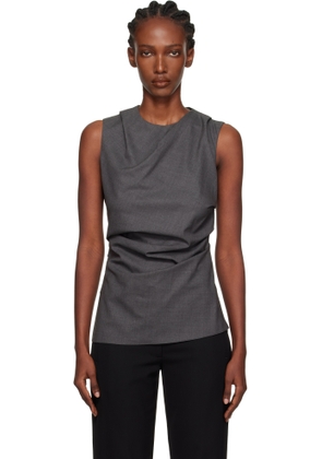Róhe Gray Sleeveless Twisted Top