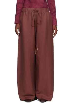 Gabriela Hearst Burgundy Gelos Wide-Leg Trousers