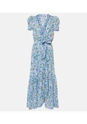 Poupette St Barth Baba floral puff-sleeve cotton maxi dress