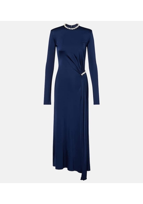 David Koma Crystal-embellished gathered midi dress