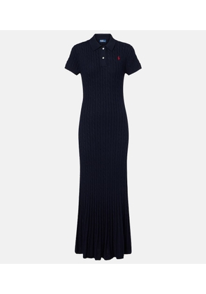 Polo Ralph Lauren Ribbed-knit cotton-blend polo dress