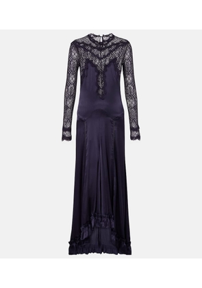 Isabel Marant Dolores lace-trimmed silk-blend satin gown