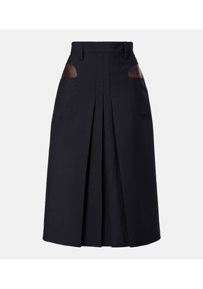 Prada Pleated mohair and wool midi skirt