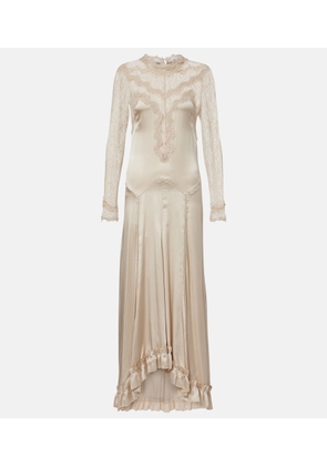 Isabel Marant Dolores lace-trimmed silk-blend satin gown