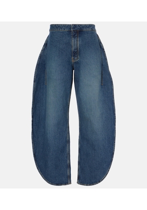 Alaia Petal high-rise barrel-leg jeans