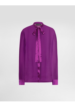 Dolce & Gabbana Chiffon Shirt - Woman Shirts And Tops Purple Silk 38