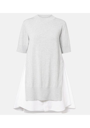 Sacai Layered cotton minidress