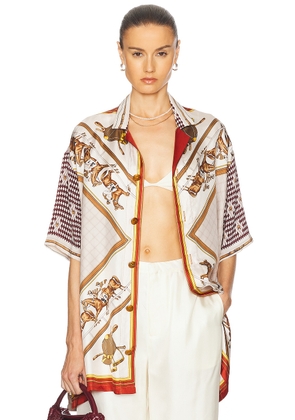 J. Logan Home Vintage Maison Shirt in Multi - Beige. Size all.