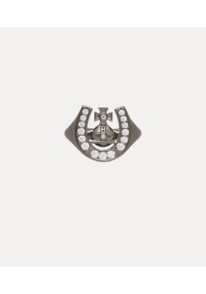 Vivienne Westwood Mare Ring Gunmetal Silver / Cubic Zirconia Unisex