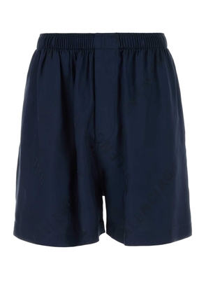 Balenciaga Navy Blue Satin Bermuda Shorts