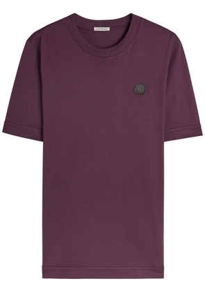 Moncler Logo-appliqué Cotton T-shirt - Purple - S