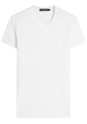 Dolce & Gabbana Logo-embroidered Stretch-cotton T-shirt - White - 50 (IT50 / L)
