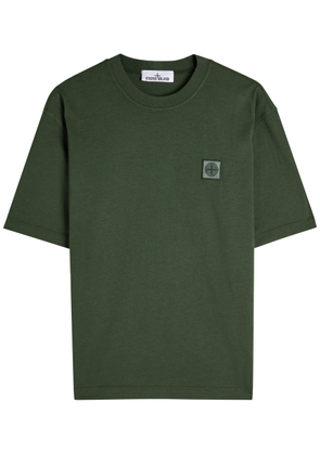 Stone Island Logo Cotton T-shirt - Green - L