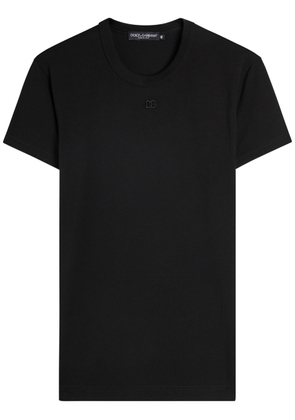 Dolce & Gabbana Logo-embroidered Stretch-cotton T-shirt - Black - 52 (IT52 / XL)