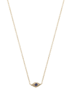 EF COLLECTION Diamond Evil Eye Necklace in Metallic Gold.