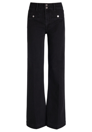 Paige Leenah Slim Wide-leg Jeans - Black - 28 (W28 / UK10 / S)