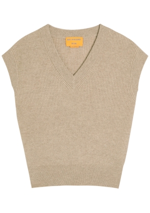 Guest In Residence Ribbed Cashmere Vest - Taupe - XS (UK6 / XS)