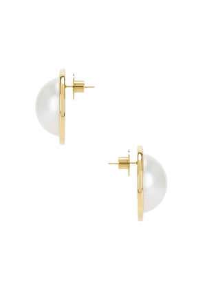 Cendre Rue Cler Pearl Earrings in Metallic Gold.