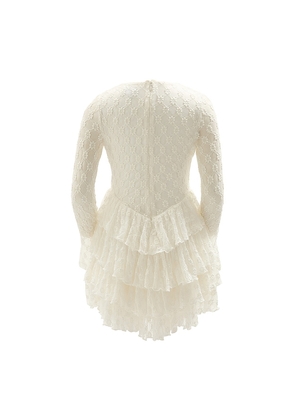 Bardot Junior Andi Long Sleeve Mini Dress in White. Size 4. Also in 5, 6.