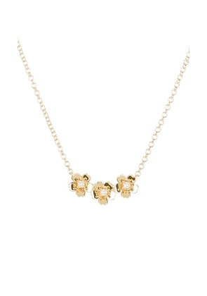EF COLLECTION Mini Cherry Blossom Necklace in Metallic Gold.