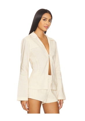 EAVES Iyla Shirt Jacket in Neutral. Size L. Also in M, S, XL, XS, XXS.