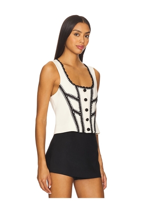 Cinq a Sept Crochet Sinclaire Top in Neutral. Size L. Also in M, S.