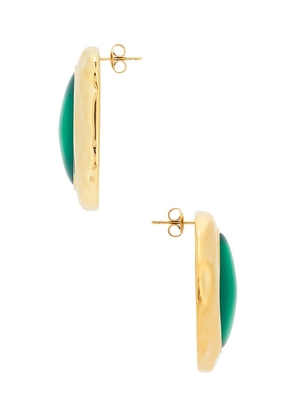 Jordan Road Esme Earrings in Metallic Gold.