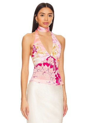 MAJORELLE Riviera Top in Medallion in Pink. Size M. Also in L.