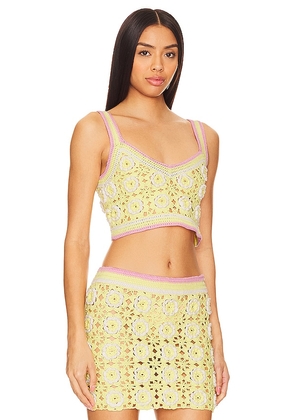 Lovers and Friends Meadow Crochet Top in Yellow. Size S. Also in M.