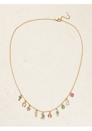 Roxanne First - All The Luck Charm 14-karat Gold Sapphire Necklace - Multi - One size